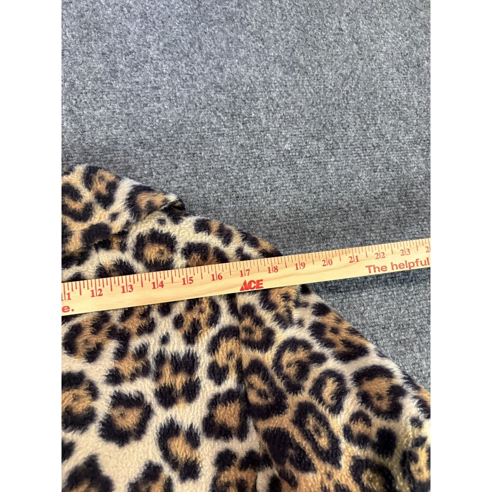 Vtg Toppers Faux Fur Coat Womens M Leopard Cheetah Print Rockabilly Overcoat 60s - Picture 11 of 11
